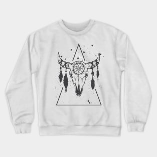 Bull Skull Geometric Bohemian Crewneck Sweatshirt